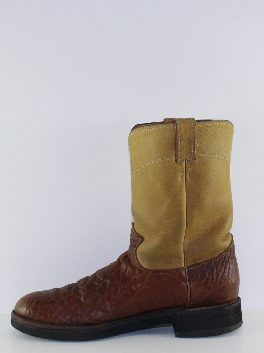 Justin Boots Brown Tan Leather Cowboy Western Boots (Men 13 US) - Picture 6 of 12